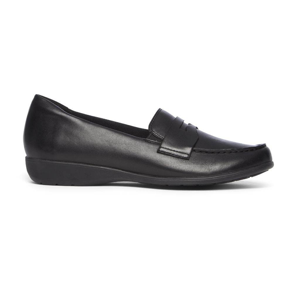 Rockport Abbey - Womens Loafers - Black - NZ (QSK-087461)